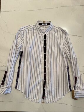 JED Women’s Button Down Shirt w/Velvet Accents, Size M